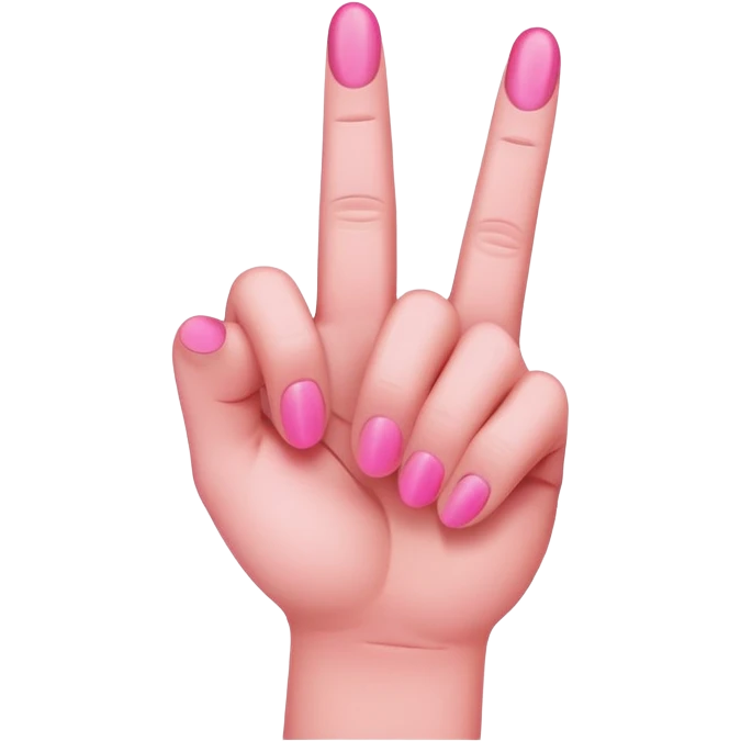 Pink middle finger emoji
