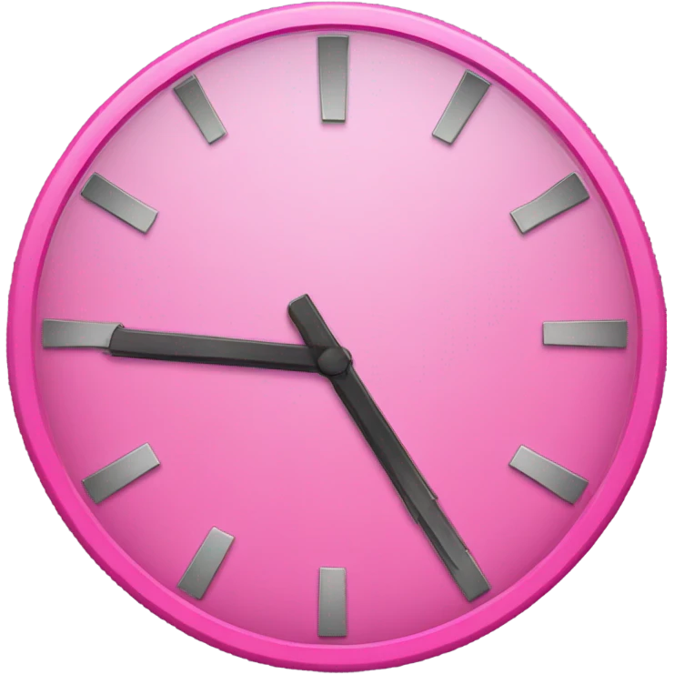 A pink clock, broken emoji