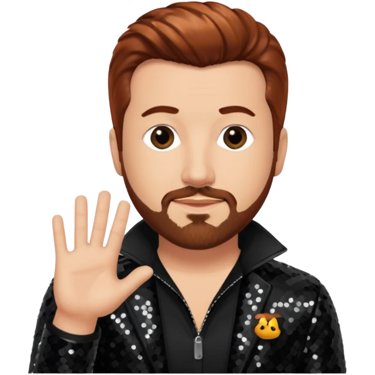 Joey Fatone from 'N Sync with auburn hair, black sequin outfit, light skin emoji