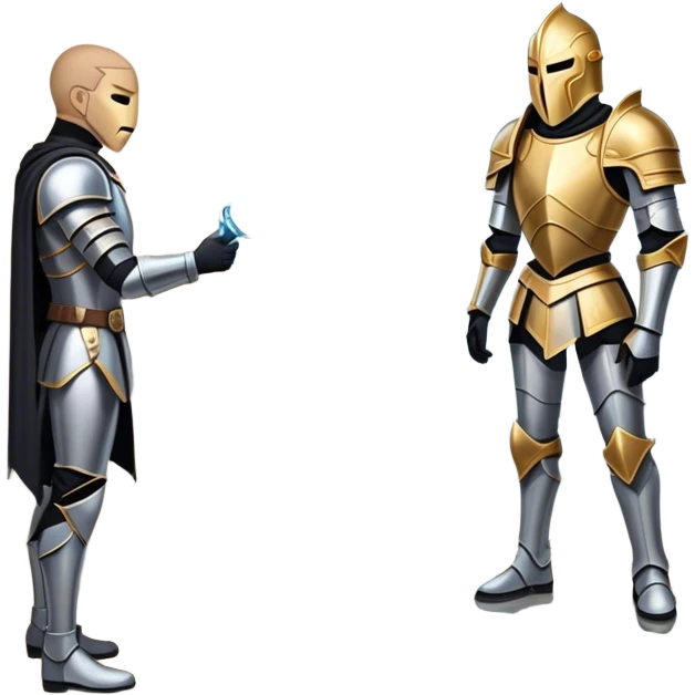A person stands before a cracked mirror, their reflection shifting between a grand, armored figure and an empty, fragile mask. As they step back, the illusion shatters—leaving only the truth. They turn away, walking toward a steady light, free from the storm trapped behind the glass emoji