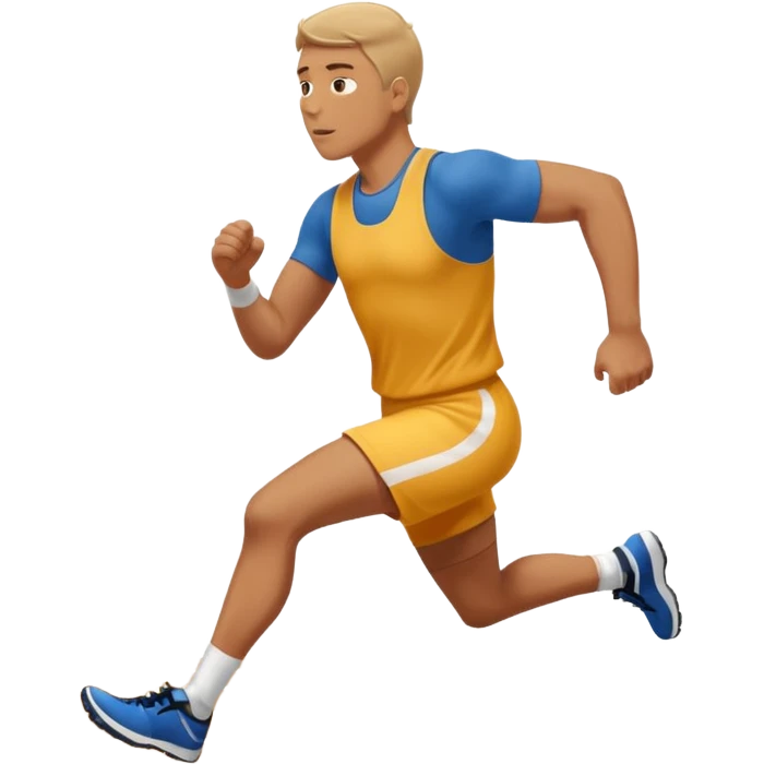 tall, stocky man running in a track meet emoji