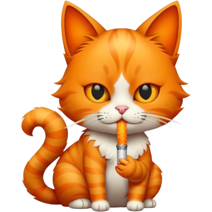 A cat with tanga smoking a cigarette  emoji