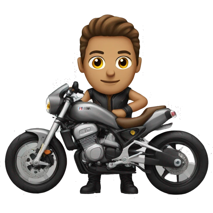 Brown hair sportbiker emoji