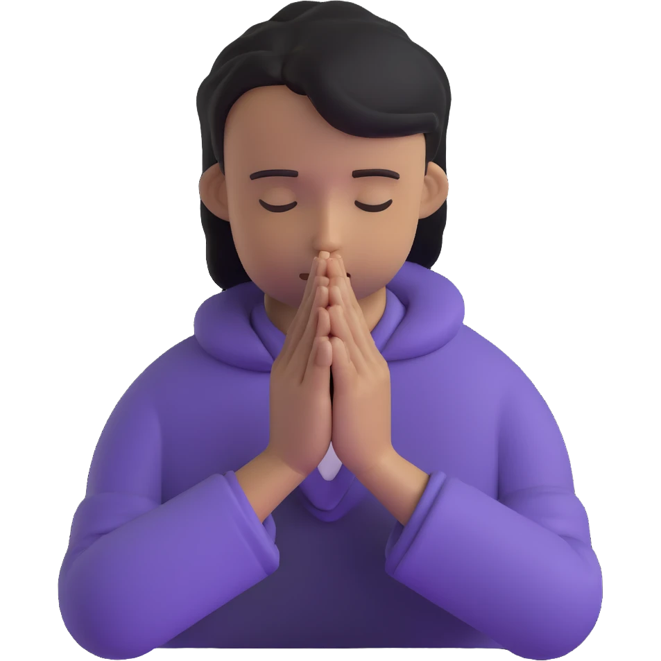 person praying with hands clasped emoji