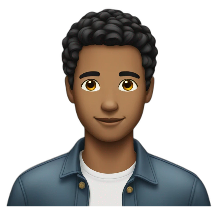 Young man black hair clean shaven emoji