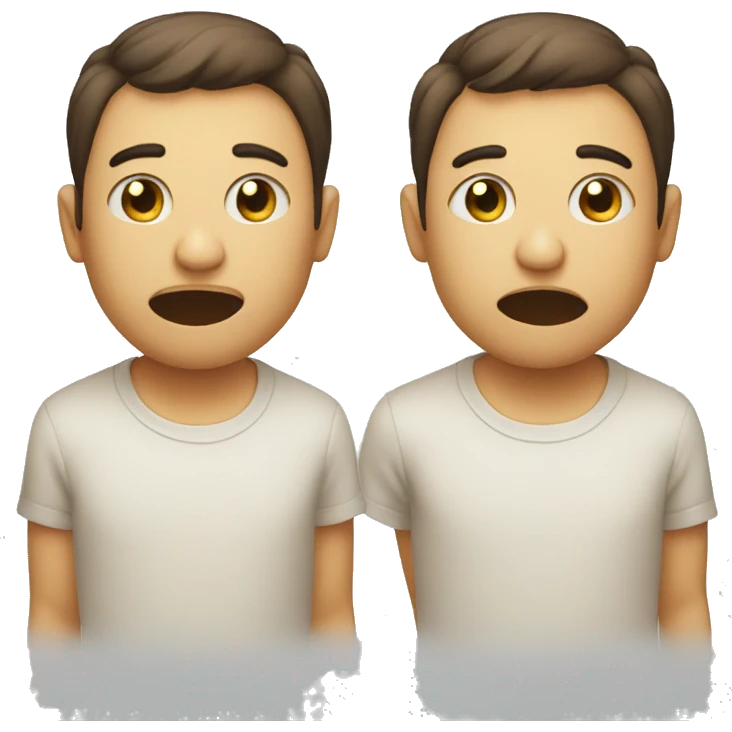 Double face emoji one happy and another sad emoji