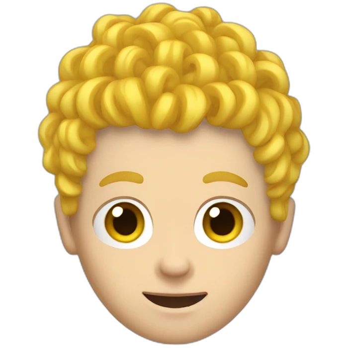 White guy With yellow ramen hair emoji