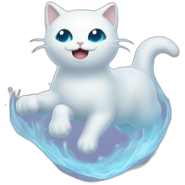 Mysterious cartoon ghost spirit kitty floating in the air emoji
