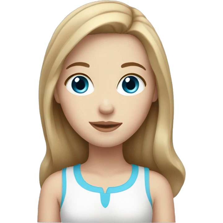 white girl with light brown hair and blue eyes emoji