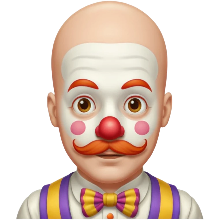 Clown bald hair & mustache  emoji
