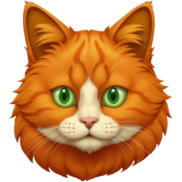 orange cat missing his right eye so it’s just an orange fur socket, and has a green left eye, with an orange patch of fur near his nose emoji
