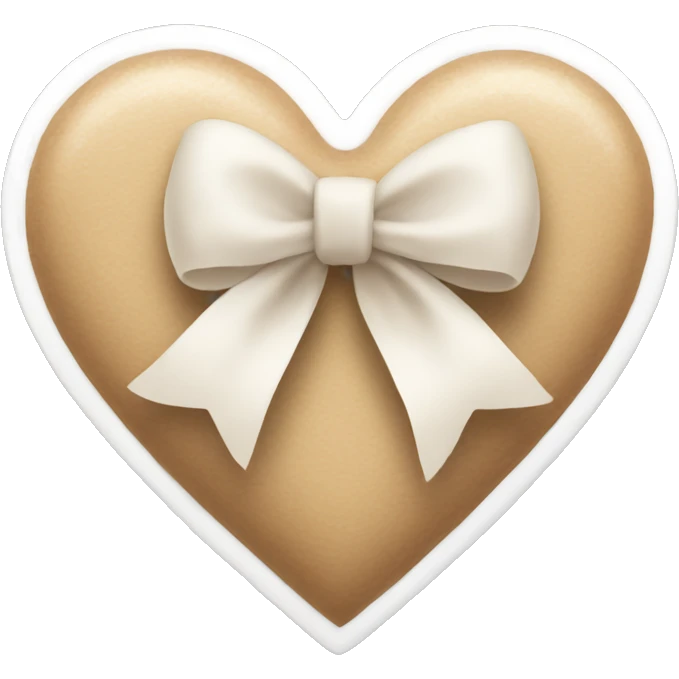 beige heart with white bow emoji