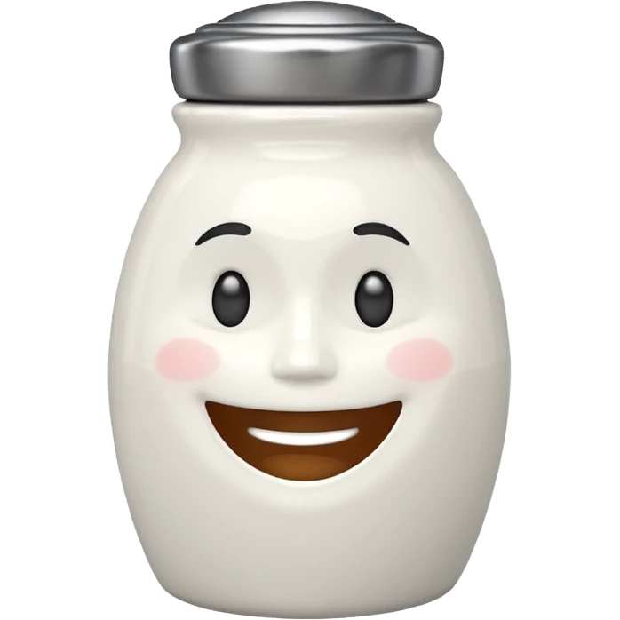 Salt shaker with a face  emoji