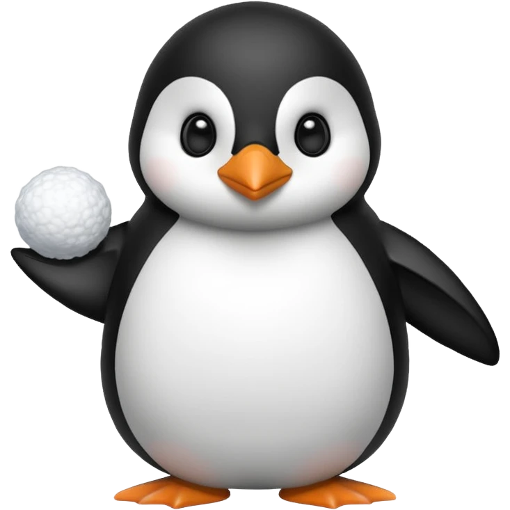 Penguin with snowballs  emoji