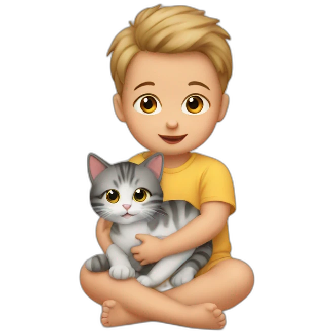 Baby and cat emoji