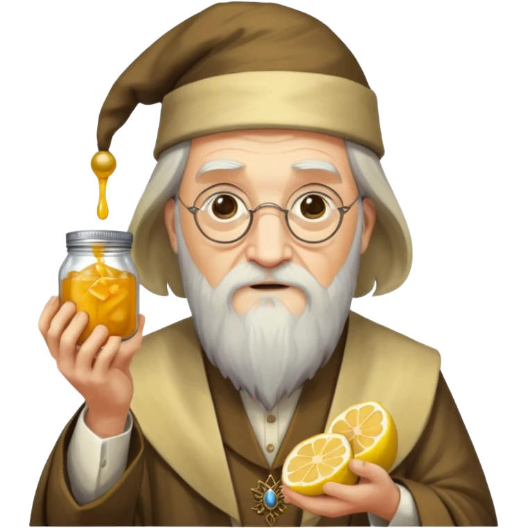 Dumbledore with Lemon marmalade in his hands emoji