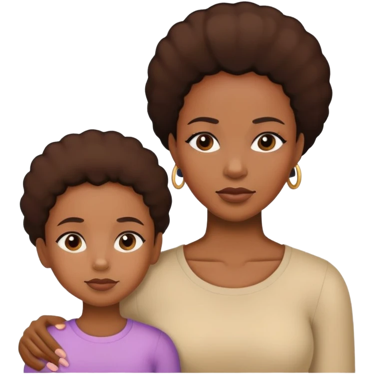 black Mom daughter not getting along emoji