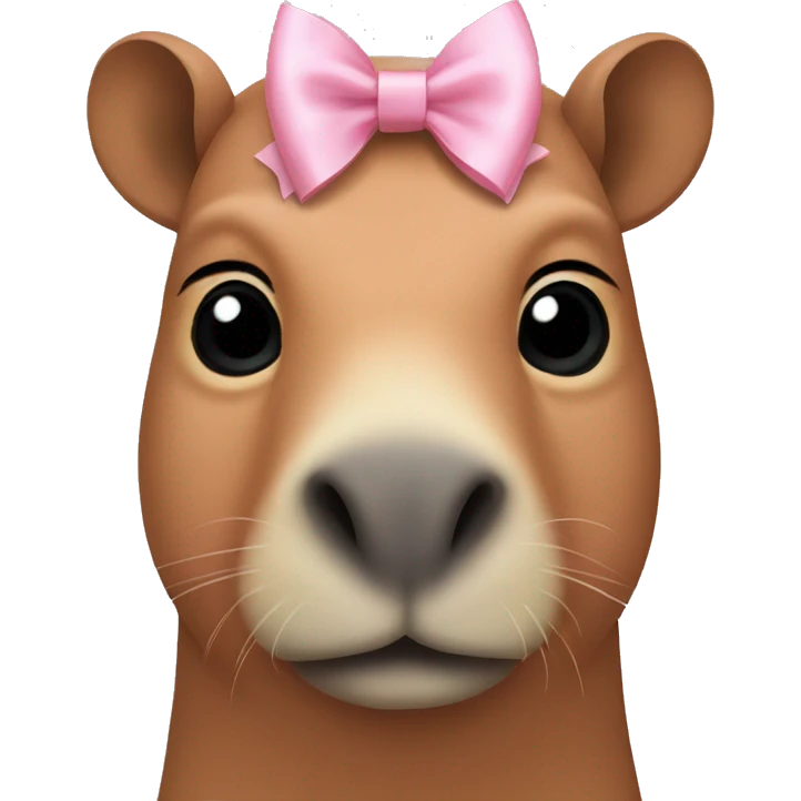 Capibara light pink bow emoji
