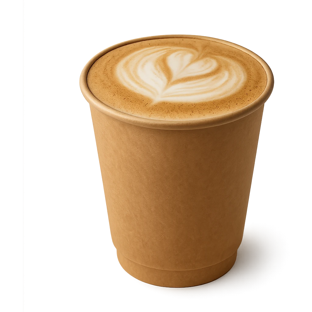 cappuccino in a to-go cup, creamy foam, coffee shop style emoji