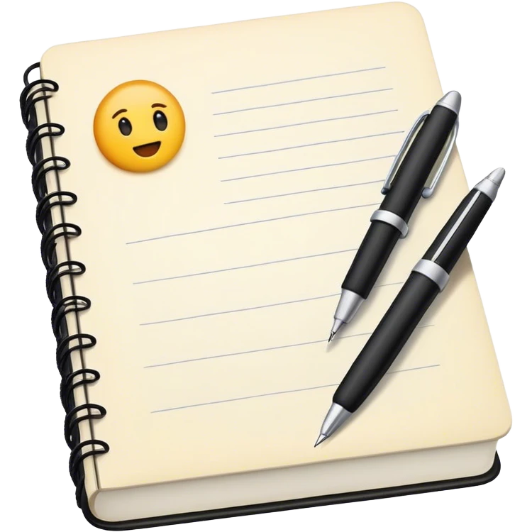 journal mit stift und gedanken emoji