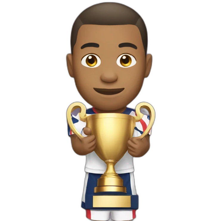 mbappe holding a trophy emoji