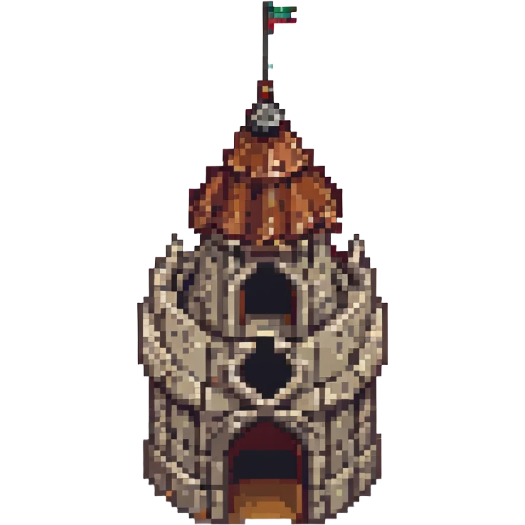 medieval castle pixel art style emoji