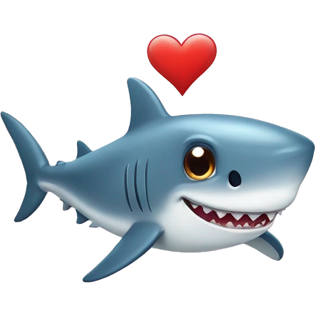 Cute shark with heart emoji