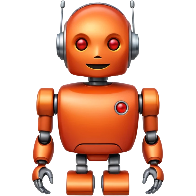 red and orange smiling robot emoji