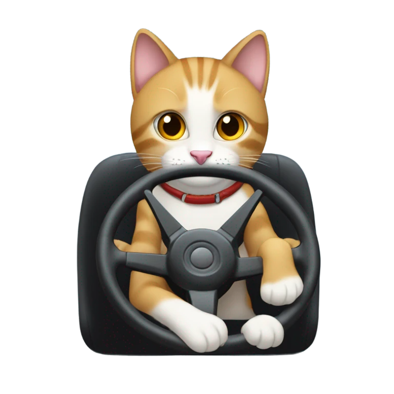 Cat driving a car  emoji