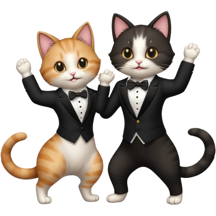 Cats couple dancing  emoji