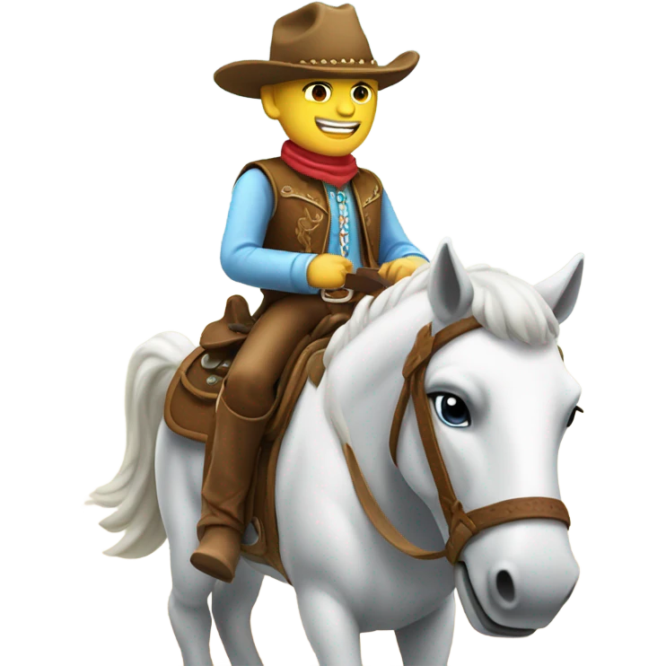 white cowboy riding horse emoji