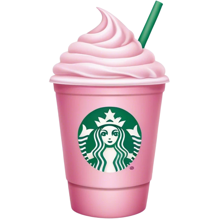 starbucks cup pink drink with cold foam emoji