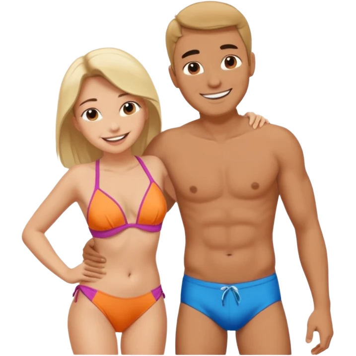 Man front Female back arching booty emoji emoji