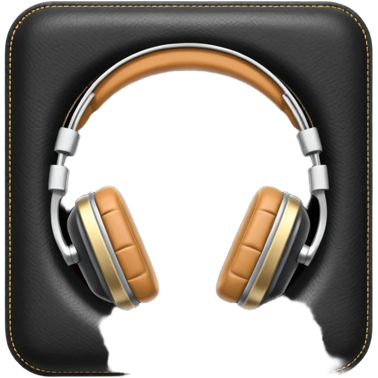 Icon of headphones with square ear pads in the Marshall style. emoji
