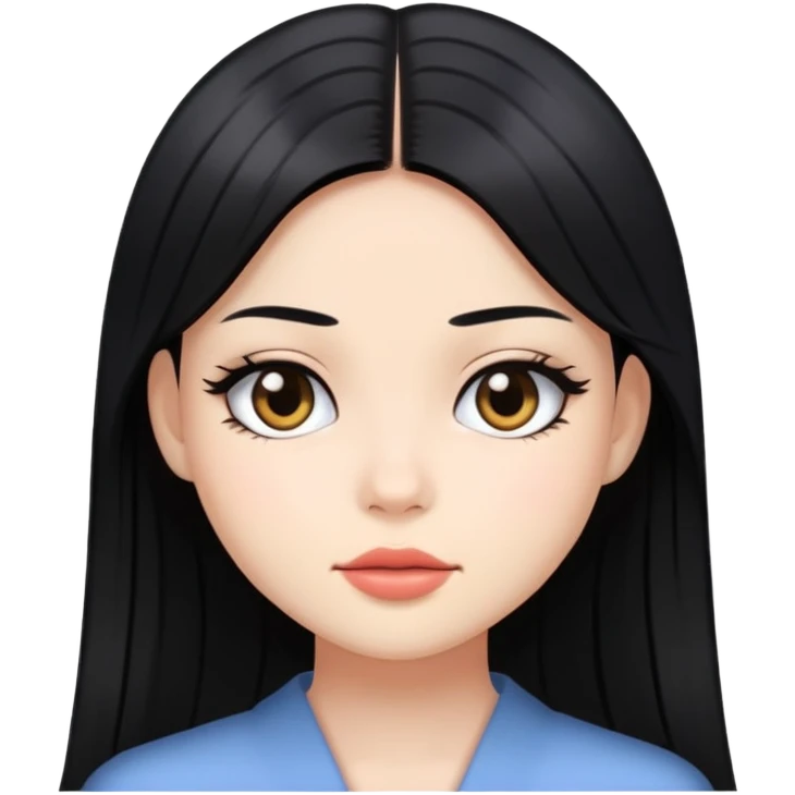 Jennie with Straight hair Black  emoji