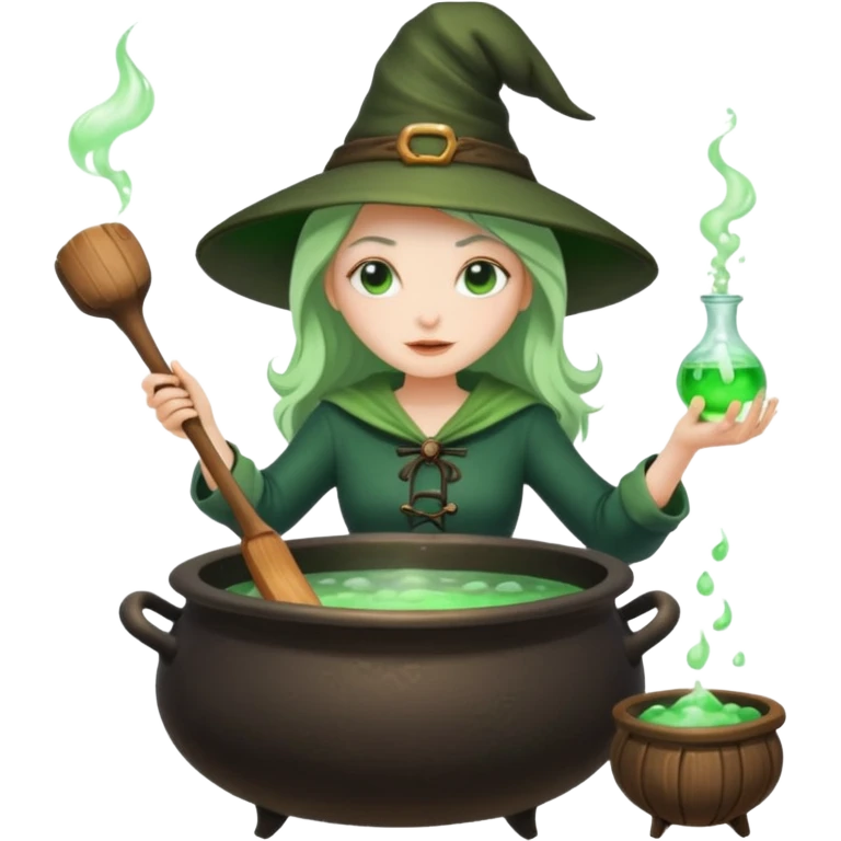green witch cooking potion emoji