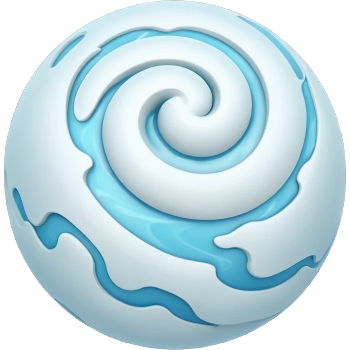 sphere globe planet, surface covered with white gas emoji