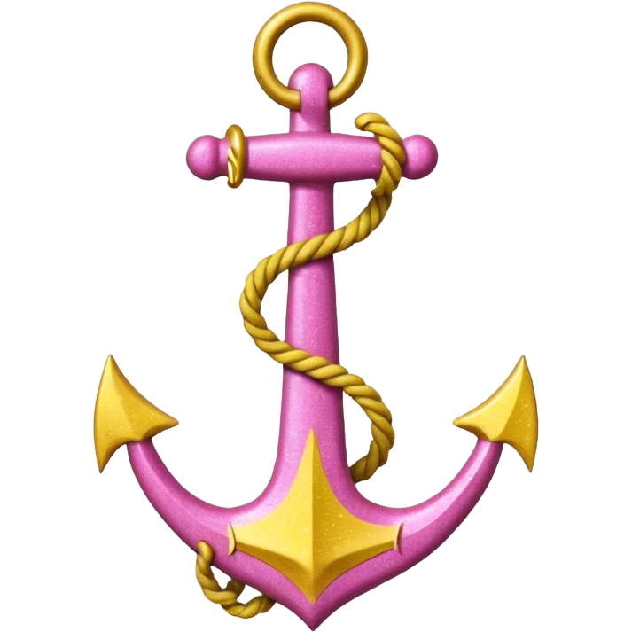 glitter pink and yellow anchor emoji