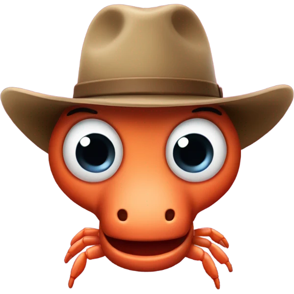 Shrimp with a cowboy hat emoji