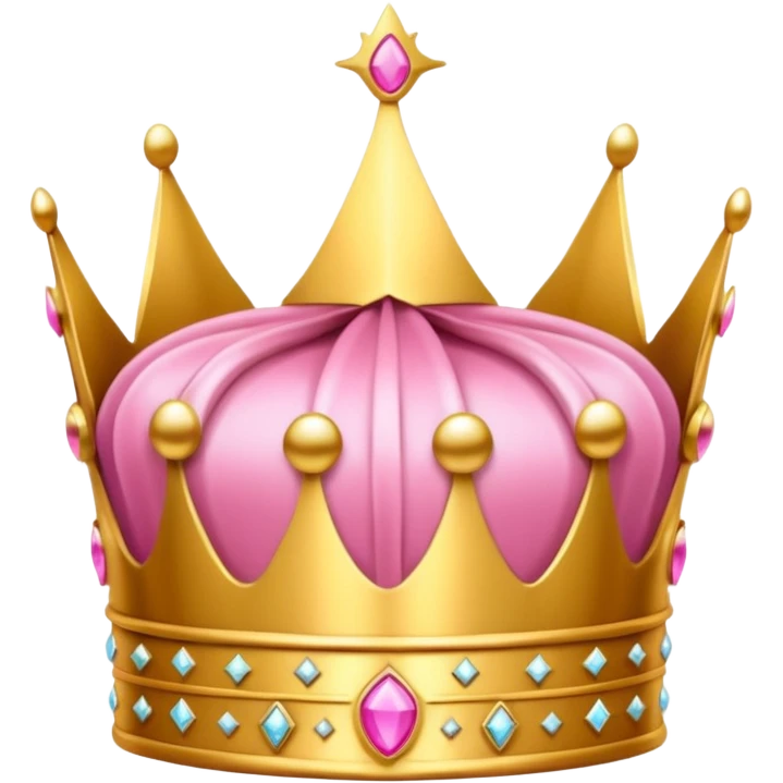 A luxurious golden crown with pink accents and elegant details, featuring a prominent empty space or cutout in the center emoji