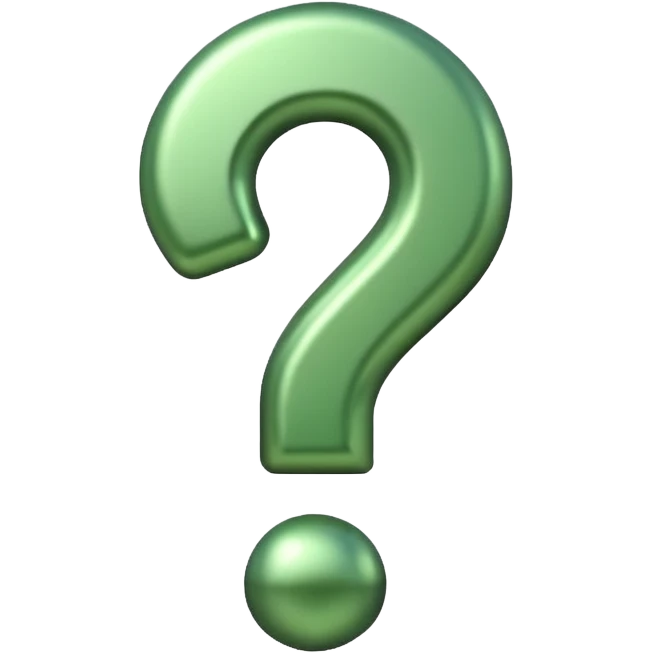 make question sign inlight green color  emoji