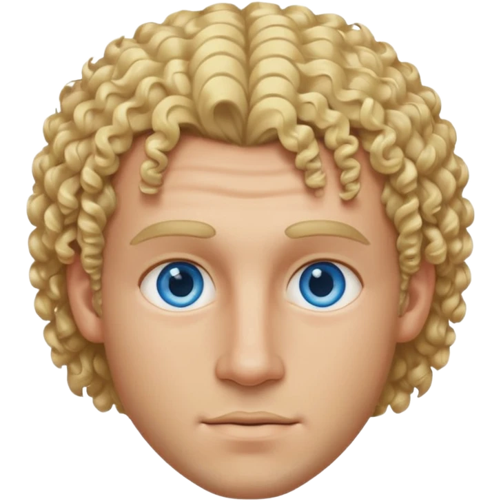 Athletic man with blond curly hair, straight on sides, thick neck  emoji