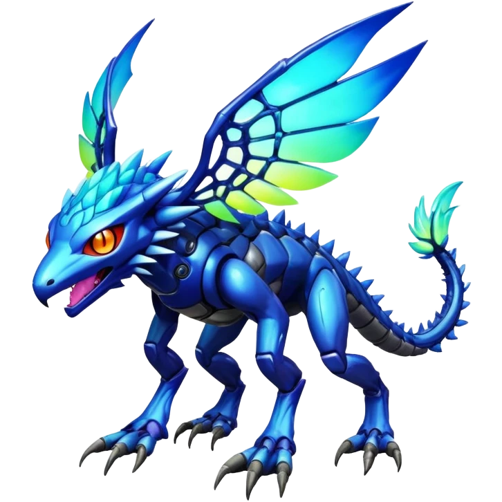  colorful cyber-Fakémon-Digimon-Trico-Vernid-creature (full body) emoji