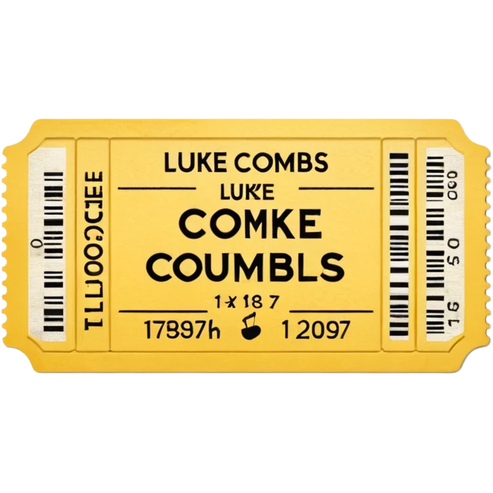 yellow luke combs concert ticket emoji