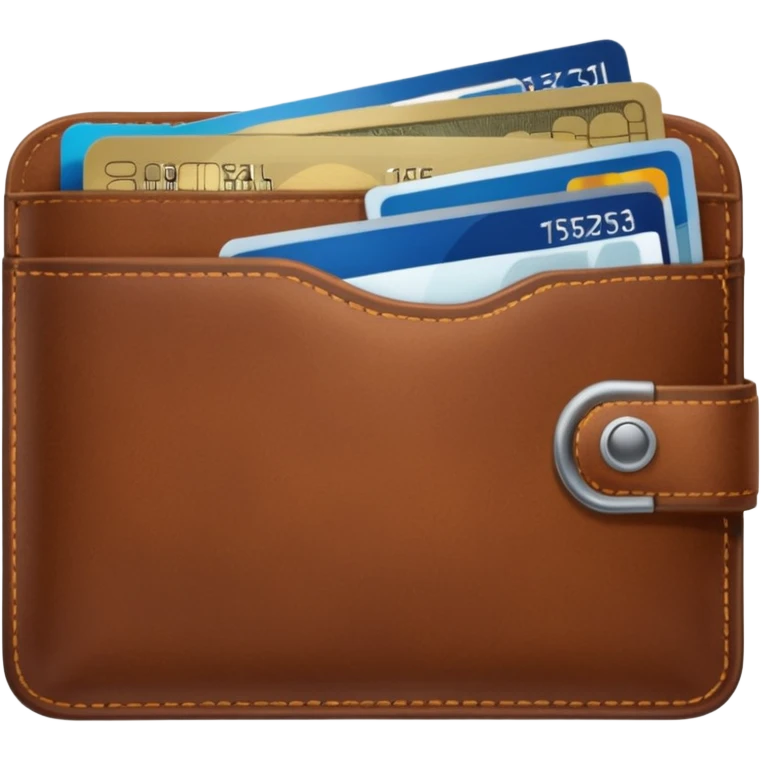 portefeuille marron avec quelques billets et carte bancaire emoji