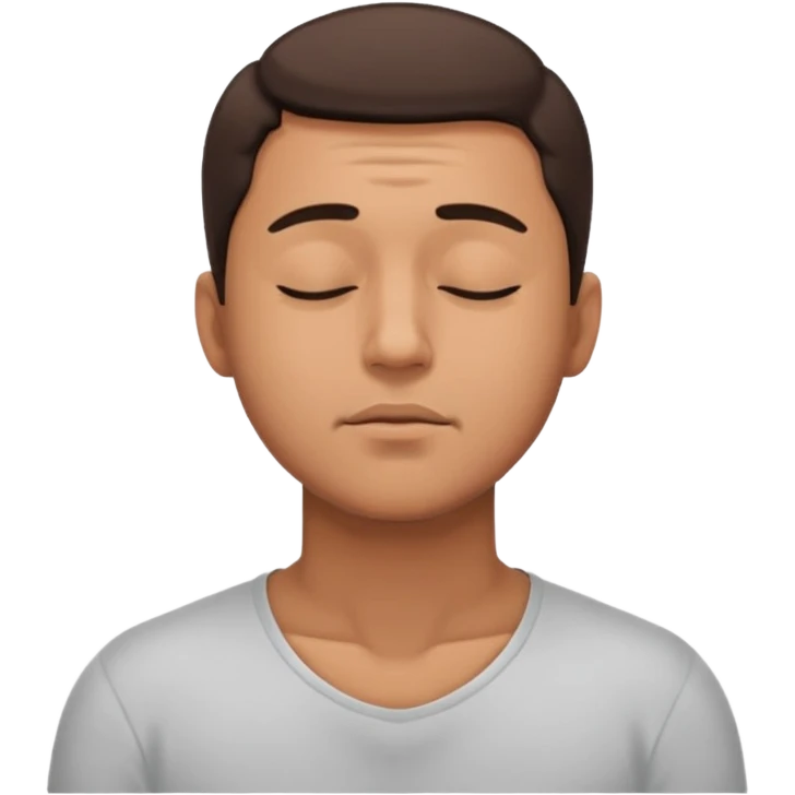 man deep breathing while closing his eyes emoji