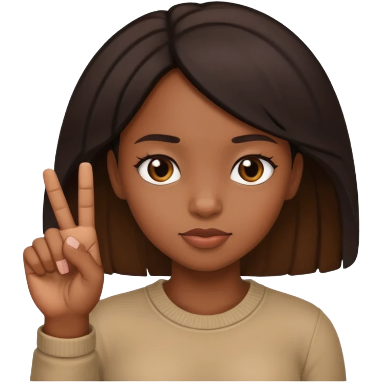 Black girl with middle finger emoji