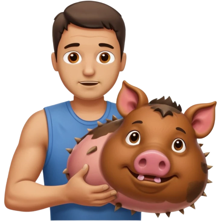Man slapping a hog emoji