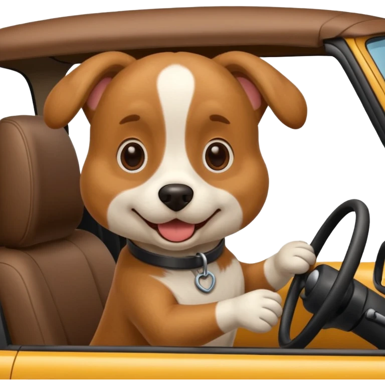 Dog driving a car emoji