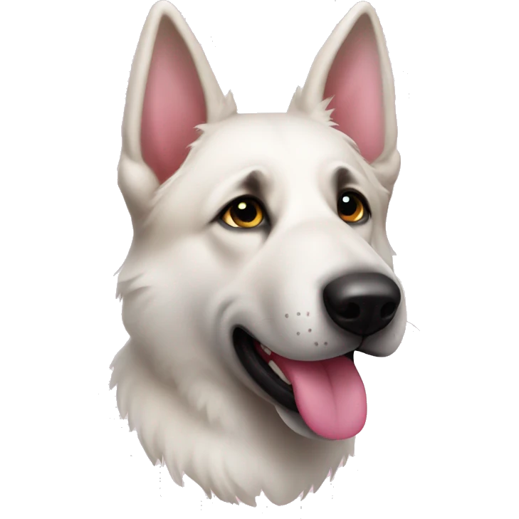 White German shepherd pink nose emoji face  emoji